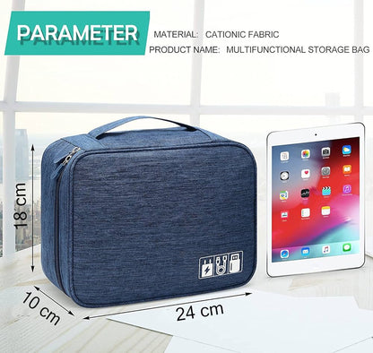 🧲 Magnetic Travel Cable Organizer ✈️ - Navy Blue 🔵
