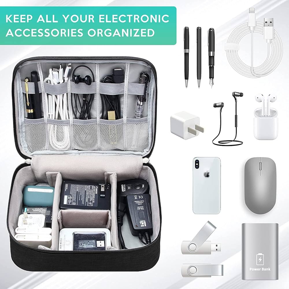 ✈️Magnetic Travel Cable Organizer🔌 - Black ⚫