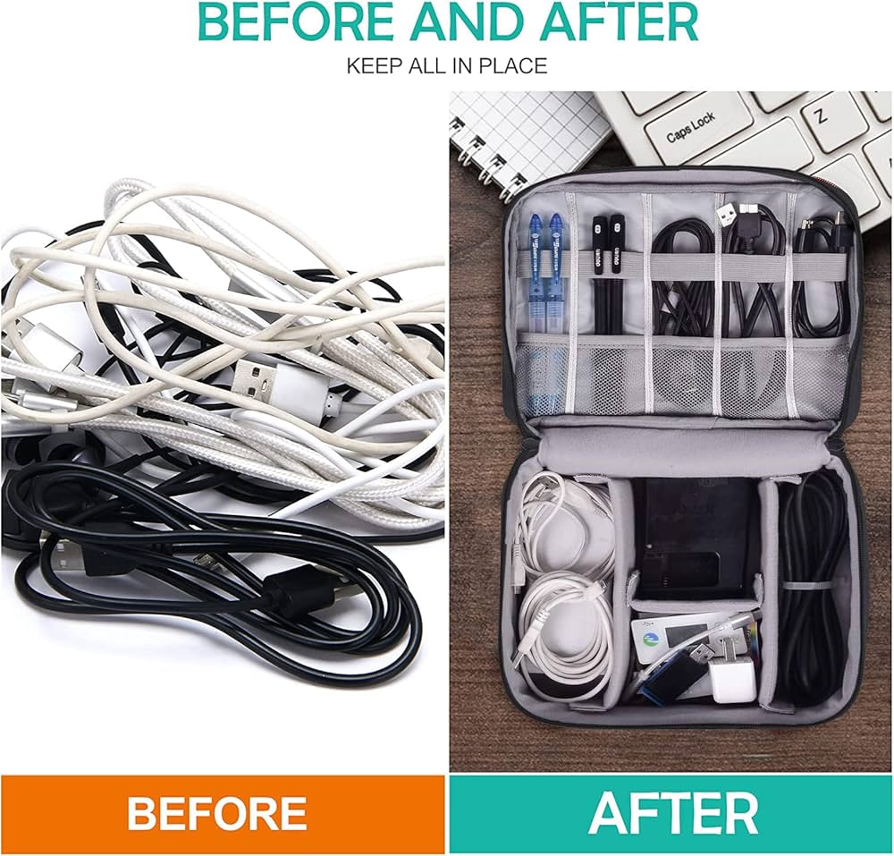 ✈️Magnetic Travel Cable Organizer🔌 - Black ⚫