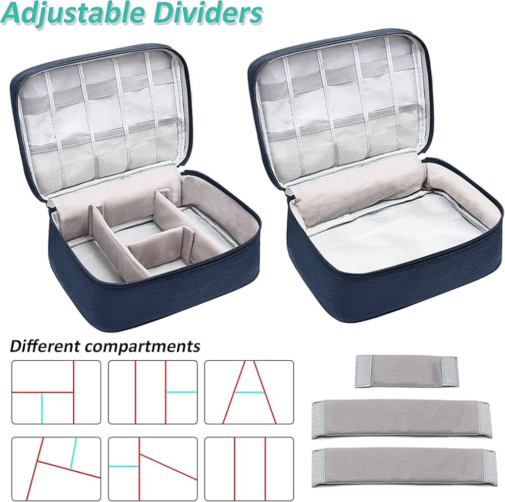 🧲 Magnetic Travel Cable Organizer ✈️ - Navy Blue 🔵